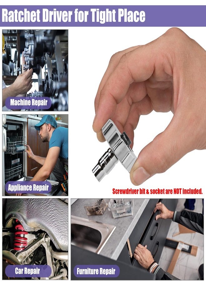 ياكاموز عجلة إبهام صغيرة من ياكاموز، مفك براغي قصير 2 في 1 بمقبس إصبع 1/4، مفك براغي سداسي 1/4، مفتاح براغي للمساحات الضيقة - Image 5