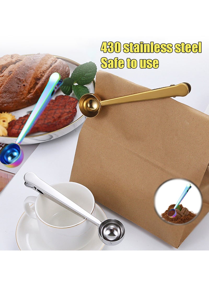 CMGTYYD Coffee Scoop with Bag Clip, 3PCS Coffee Beans Spoon Measuring 7 Inch Stainless Steel Kitchen Tools Ground Sealer Accessory for Sealing Milk Powder for cafetiere Ground Coffee and Beans  - Image 3