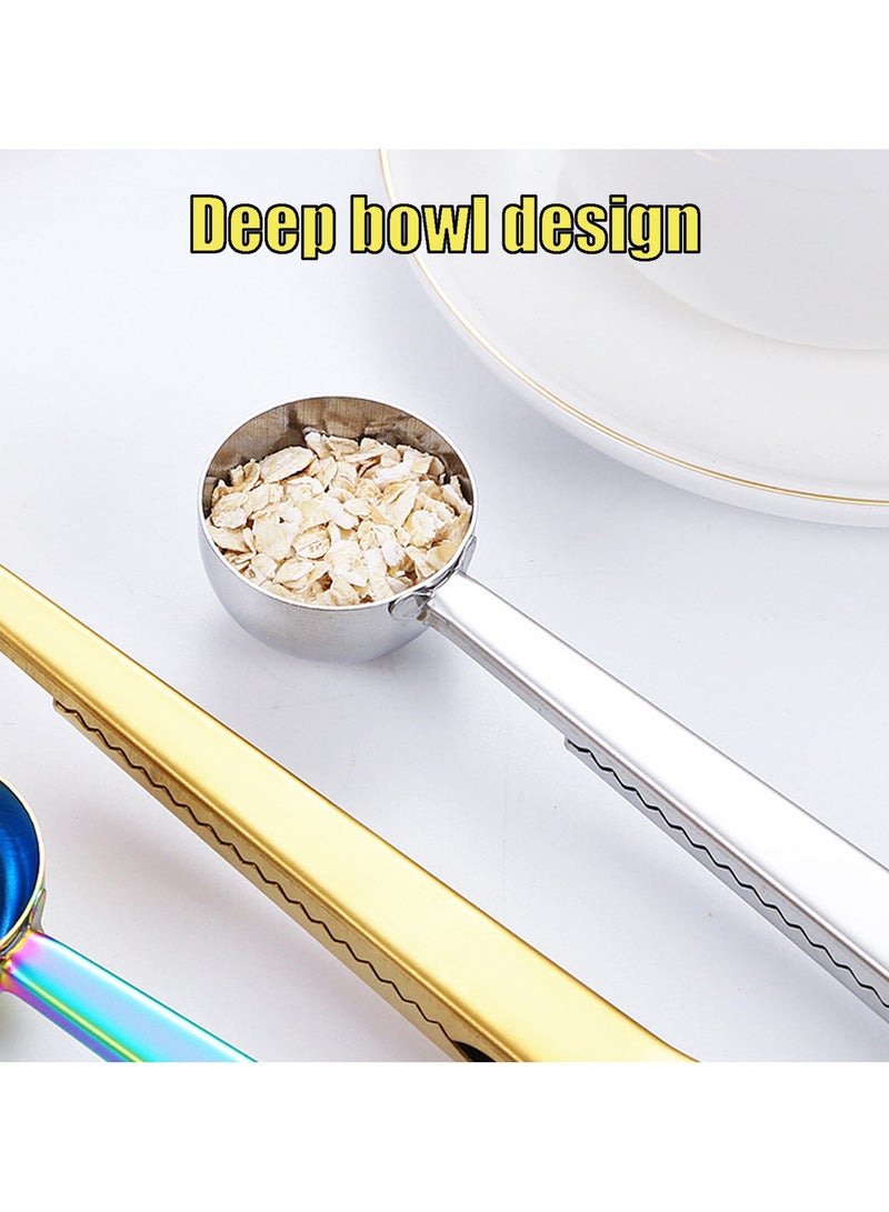 CMGTYYD Coffee Scoop with Bag Clip, 3PCS Coffee Beans Spoon Measuring 7 Inch Stainless Steel Kitchen Tools Ground Sealer Accessory for Sealing Milk Powder for cafetiere Ground Coffee and Beans  - Image 4