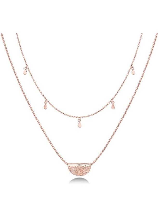 PAVOI - 14K Gold Plated Layering Necklaces | Stylish Minimalist Design Pendant Necklaces | Bar, Circle, Lotus, Disc, Dog Tag, Horizontal Bar Pendants for Women - Image 1