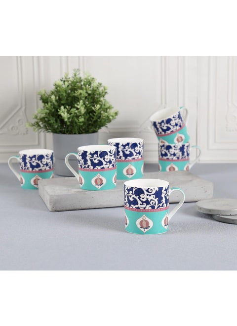 India Circus by Krsnaa Mehta Artistic Abode Mug Design Tea Cups Set Microwave Safe to Gift to Best Friends 220 ml Set of 6