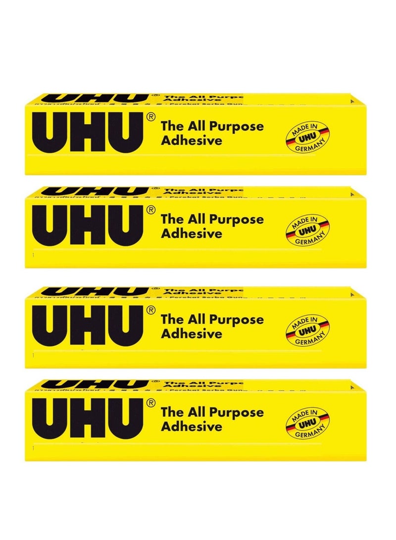 UHU لاصق متعدد الاستخدامات 4 قطع 20 مل لكل أنبوب - Image 1