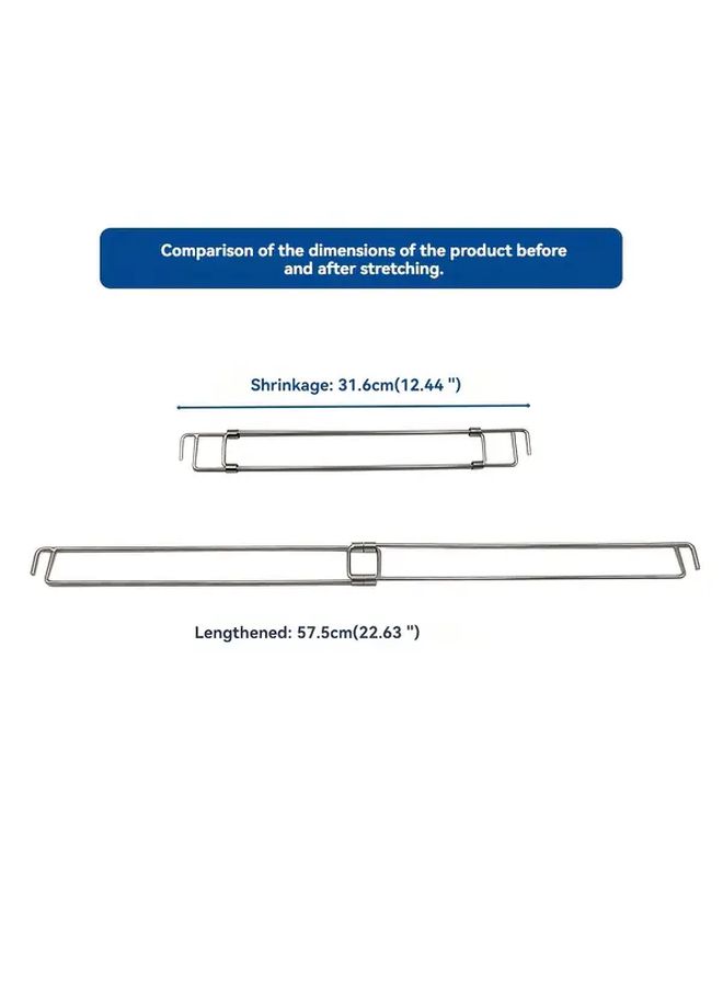 Adjustable Silvery Stainless Steel RV Refrigerator Safety Bar Secure Strap Prevents Items Falling - Image 3