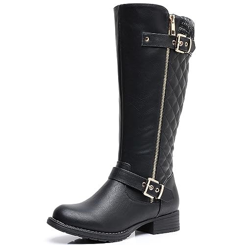 GLOBALWIN Women's Knee-High Boots Fall Winter Fashion Tall Black Riding Boots Size 8.5M - Image 1