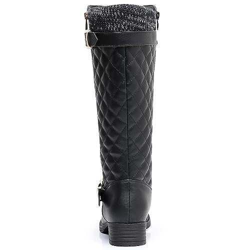 GLOBALWIN Women's Knee-High Boots Fall Winter Fashion Tall Black Riding Boots Size 8.5M - Image 5