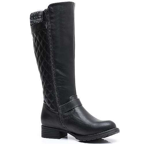 GLOBALWIN Women's Knee-High Boots Fall Winter Fashion Tall Black Riding Boots Size 8.5M - Image 3