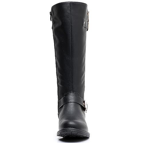 GLOBALWIN Women's Knee-High Boots Fall Winter Fashion Tall Black Riding Boots Size 8.5M - Image 4