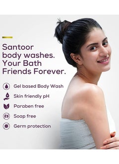 Santoor Santoor Refreshing Skin Body Wash Enriched With Tangy Orange Oil and Neroli Extracts Soap-Free Paraben-Free pH Balanced Shower Gel 230ml  - Image 2
