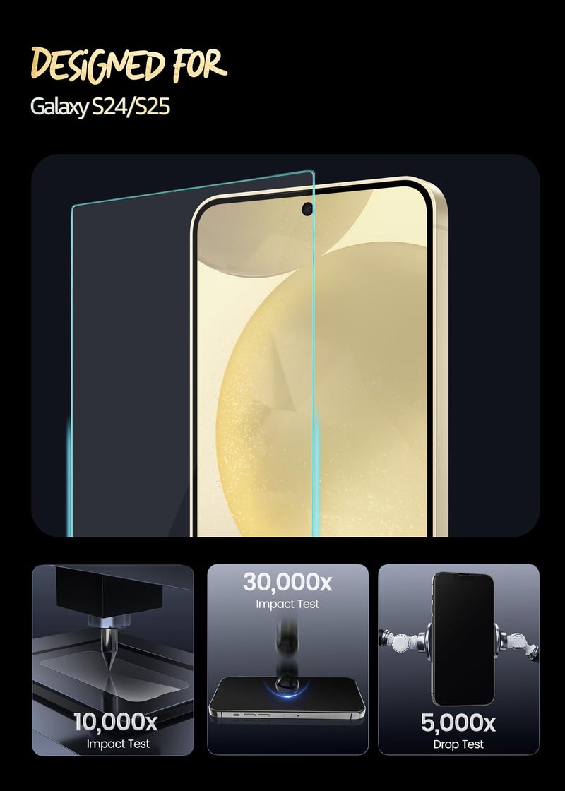 Lensarmor Samsung S24 / S25 Clear Borderless Tempered Glass – Premium Military Grade 9H+ Screen Protector for Galaxy S24 and S25 Series – Ultrasonic Fingerprint Compatible Edge-to-Edge HD Screen Guard - Image 4