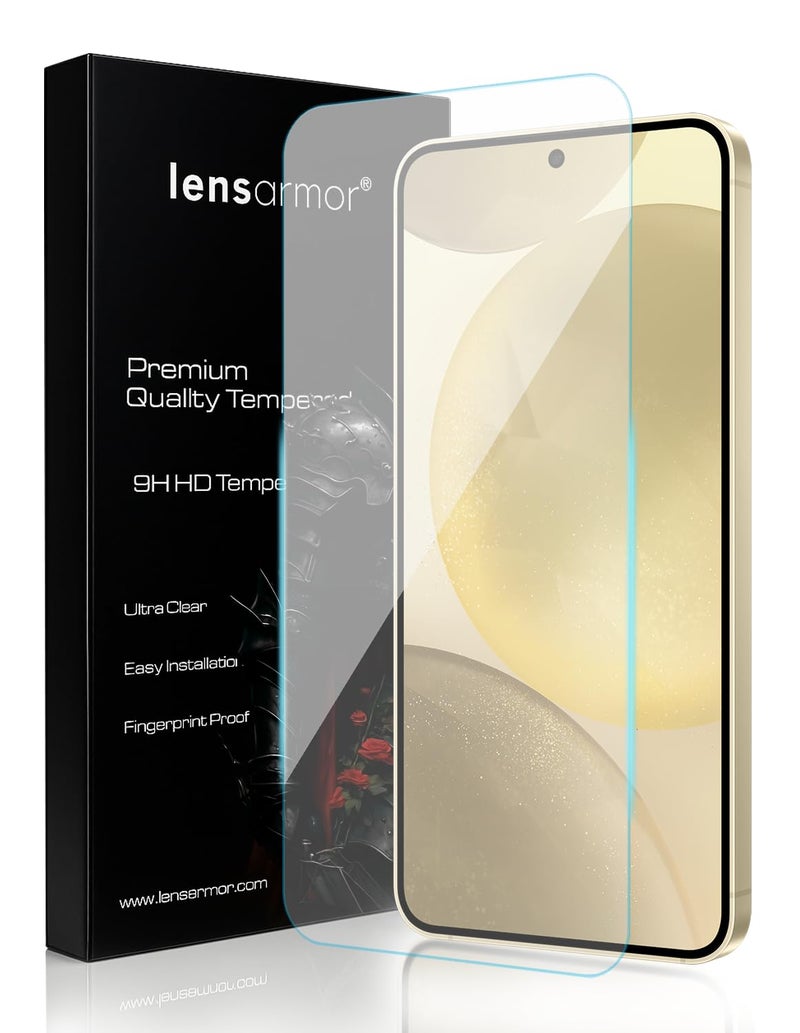 Lensarmor Samsung S24 / S25 Clear Borderless Tempered Glass – Premium Military Grade 9H+ Screen Protector for Galaxy S24 and S25 Series – Ultrasonic Fingerprint Compatible Edge-to-Edge HD Screen Guard - Image 1