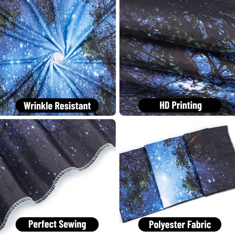Apdidl Forest Galaxy Starry Tapestry for Bedroom Ceiling, Blue Space Night Starry Sky Moon Stars Tapestry Aesthetic, Tree Forest Milky Way Backdrop Wall Hanging for Dorm Living Room Decor (51" X 60") - Image 5