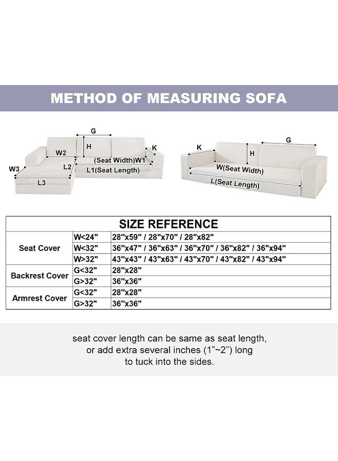 MLADEN Plush Sofa Cover, Thicken Sofa Slipcover Leaves Pattern Non-Slip Super Soft Sofa Protector Cat-Proof & Anti-Scratch Couch Protector Universal Fit for 1 2 3 4 Seater L U Sofas | Simple Modern Solid Colour Sofa Throw (Grey) - Image 2