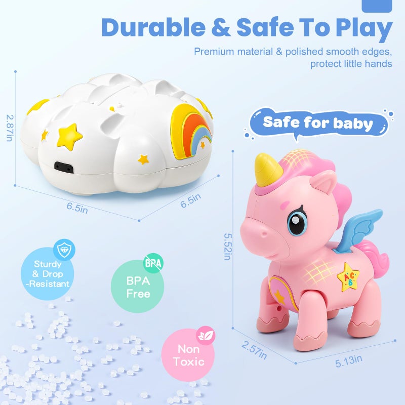 Duchong Baby Toy 6-12 Months, Toys for 1 Year Old Girl, Crawling Musical Unicorn Toys for Walking Toddler, 1st Birthday Christmas Girls Gift - Image 5