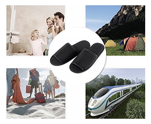 Comfysail Foldable Portable Slippers Washable Open Toe Towelling Slippers with Storage Bag for Spa Travel Hotel/Home Guest 34-43 - Image 5