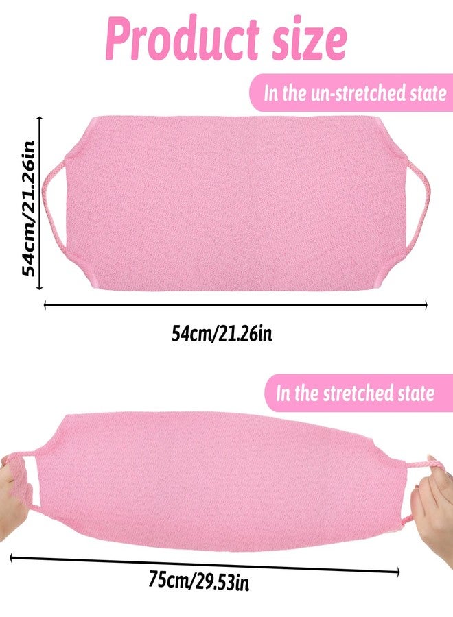 Ajcotahm 3 Pcs Exfoliating Back Scrubber for Shower, Double-Sided Shower Towel with Handles Extended Length Stretchable Exfoliating Body Scrub Washcloth for Women Men - Image 2