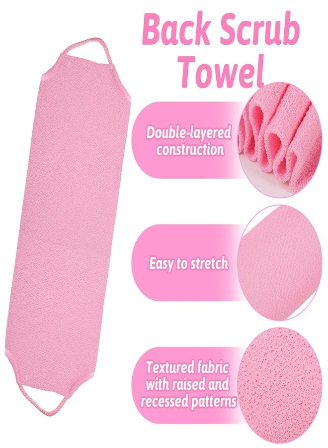 Ajcotahm 3 Pcs Exfoliating Back Scrubber for Shower, Double-Sided Shower Towel with Handles Extended Length Stretchable Exfoliating Body Scrub Washcloth for Women Men - Image 3