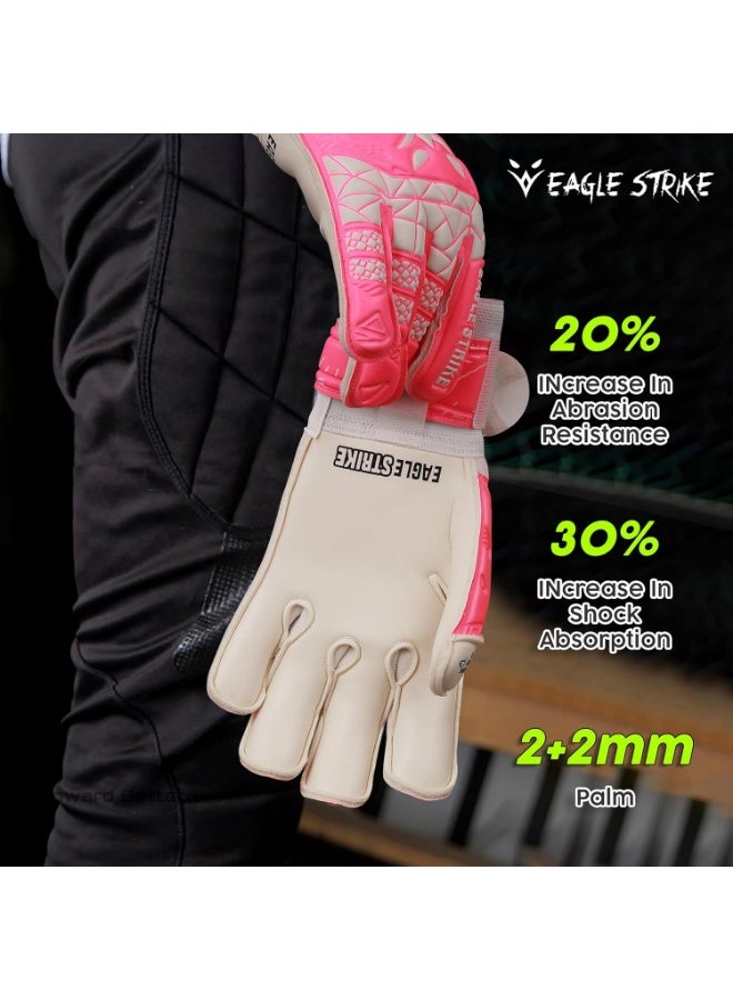 Eagle Strike Goalkeeper Gloves – Professional Goalie Gloves with High-Grip Latex & Removable Finger Protection (Training & Match Use) - Image 2
