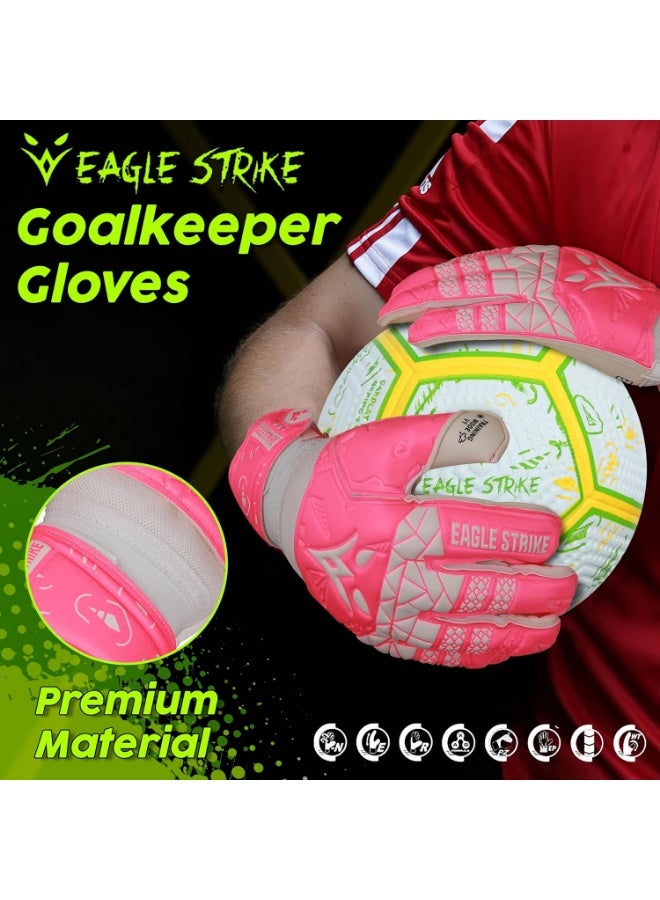 Eagle Strike Goalkeeper Gloves – Professional Goalie Gloves with High-Grip Latex & Removable Finger Protection (Training & Match Use) - Image 4