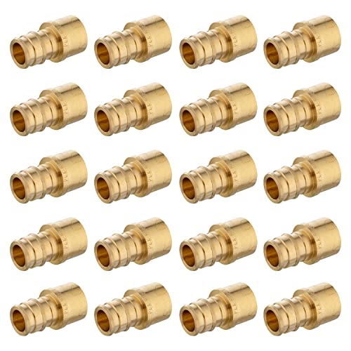 EFIELD Pack of 20 EFIELD Pex A Full Flow Expansion Brass Fitting 12x 12 Female Sweat AdapterF196020 PiecesPEX1960139 - Image 1