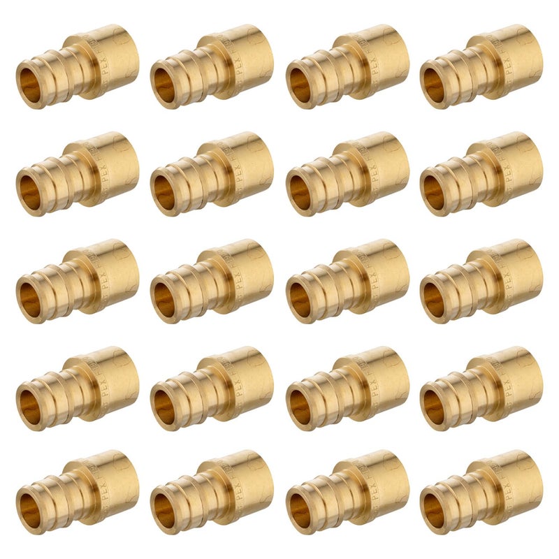 EFIELD Pack of 20 EFIELD Pex A Full Flow Expansion Brass Fitting 12x 12 Female Sweat AdapterF196020 PiecesPEX1960139 - Image 2