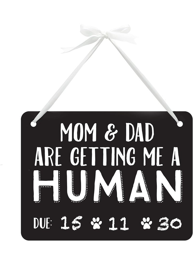 pearhead Pearhead Pets Baby Announcement Chalkboard Photo Prop Sign Mom  Dad Are Getting Me A Human Chalkboard Pregnancy Announcement Sign Dog Or Cat Announcement Board  - Image 1