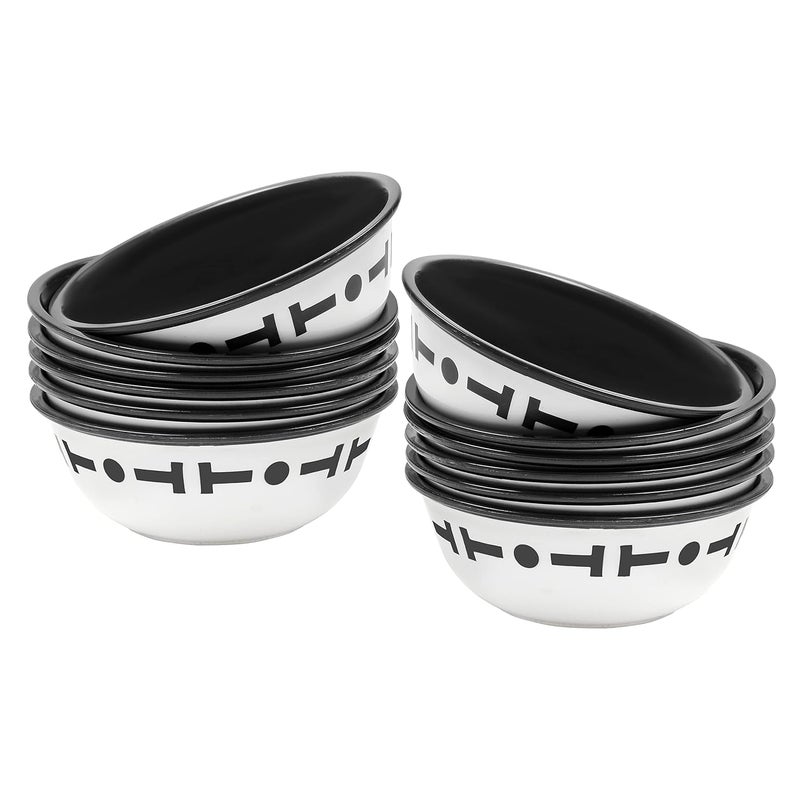 Cutting EDGE Cutting EDGE Double Color Big Bowl for Snacks Kitchen Serving Food Bowl 300ml Capacity Pack of 12 Black - Image 1