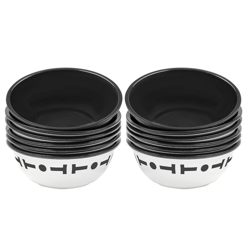 Cutting EDGE Cutting EDGE Double Color Big Bowl for Snacks Kitchen Serving Food Bowl 300ml Capacity Pack of 12 Black - Image 5