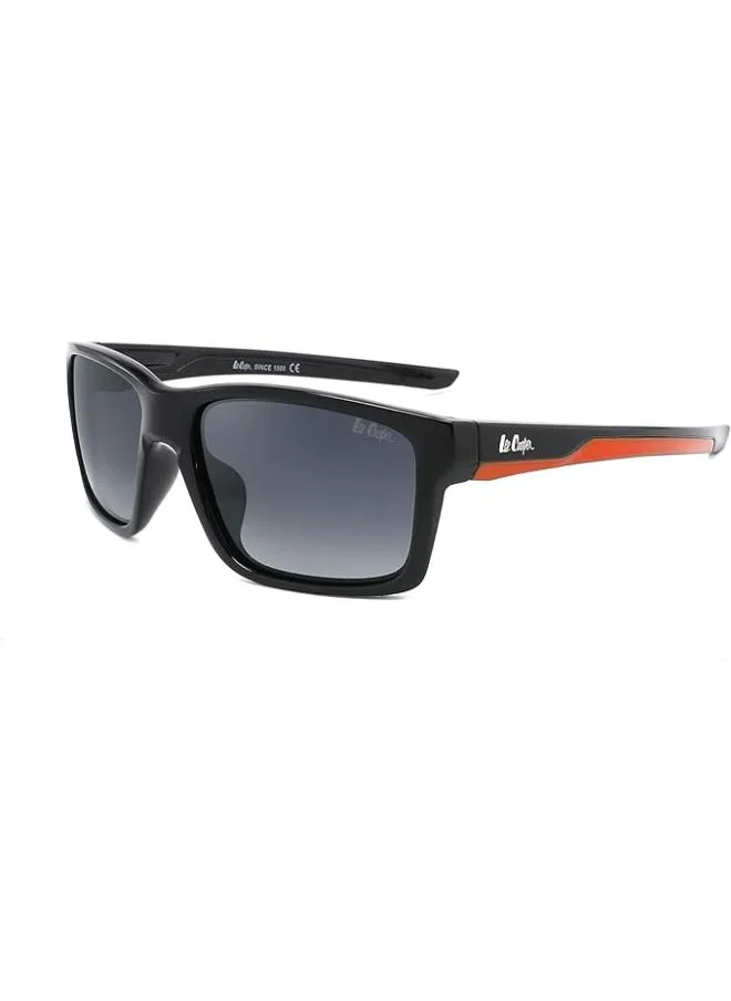 Lee Cooper Polarized Sunglasses Black Frame Gradient Grey Mirror Lens 52mm  - LC1034C02