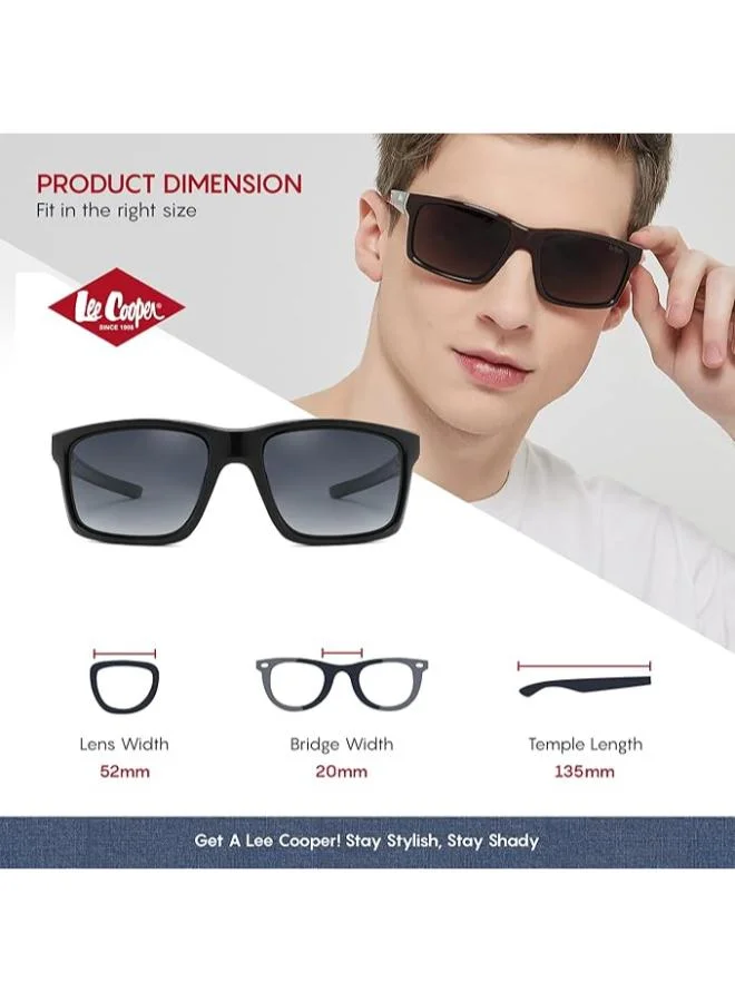 لي كوبر Polarized Sunglasses Black Frame Gradient Grey Mirror Lens 52mm  - LC1034C02