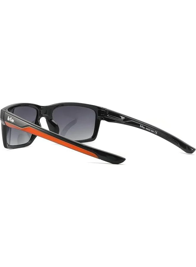 لي كوبر Polarized Sunglasses Black Frame Gradient Grey Mirror Lens 52mm  - LC1034C02