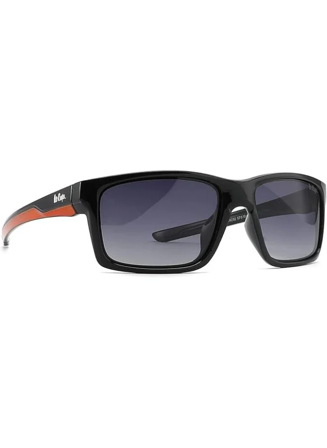 Lee Cooper Polarized Sunglasses Black Frame Gradient Grey Mirror Lens 52mm  - LC1034C02