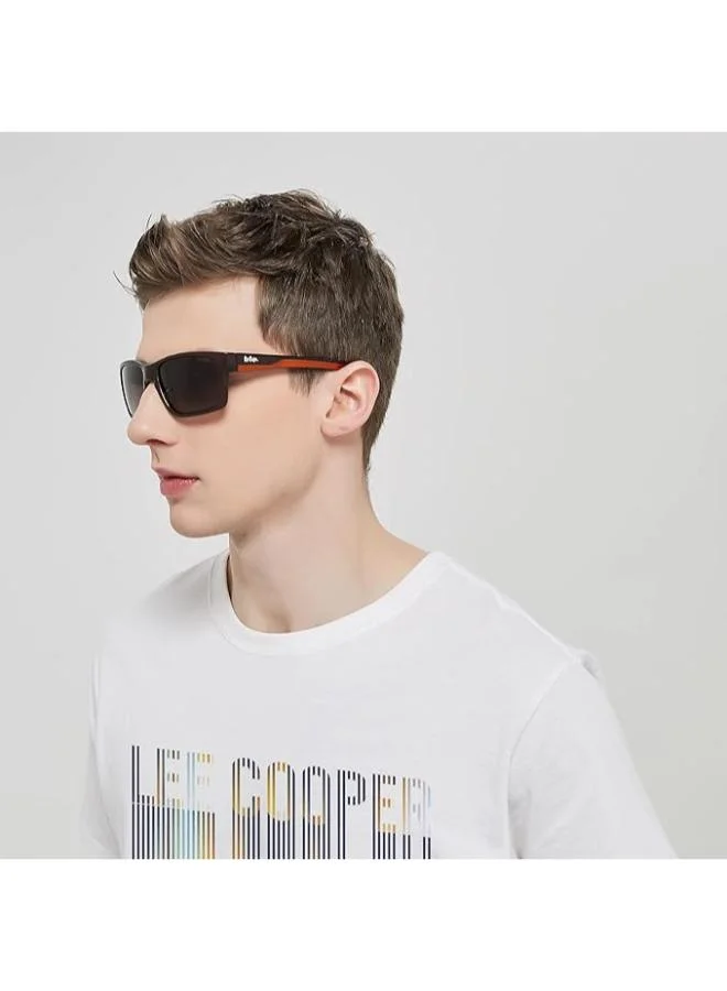 لي كوبر Polarized Sunglasses Black Frame Gradient Grey Mirror Lens 52mm  - LC1034C02