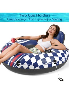 Jasonwell Inflatable River Tube Float - Heavy Duty River Float Pool Floats Lake Premium Water Tubes For Floating Recreational River Raft Lounge Floaties With 2 Cup Holders For Adult  - Image 2