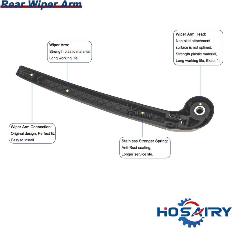 HOSAIRY مجموعة شفرة ذراع المساحات الخلفية HOSAIRY لسيارة بورش كايين - Image 3