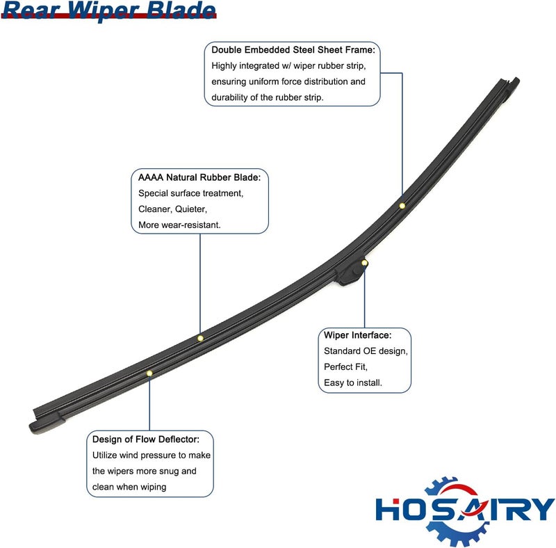 HOSAIRY مجموعة شفرة ذراع المساحات الخلفية HOSAIRY لسيارة بورش كايين - Image 4