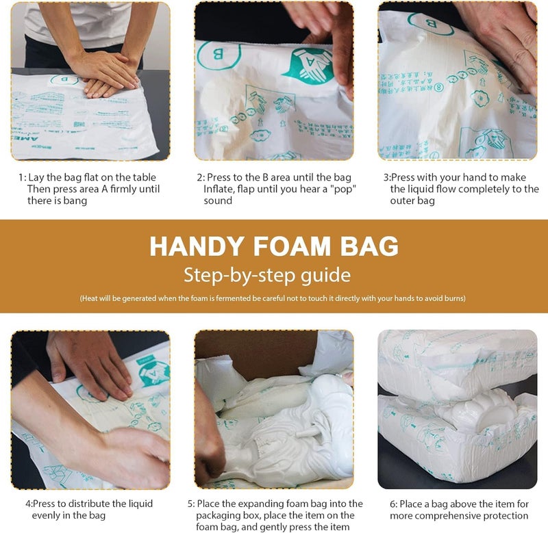 Thrseely Foam Bag For Shipping, 6PCS 20"x24" Expanding Foam for shipping Instant Pack Quick Expanding Foam Packaging Bags, Packing, Mailing and Shipping Solutions - Image 5