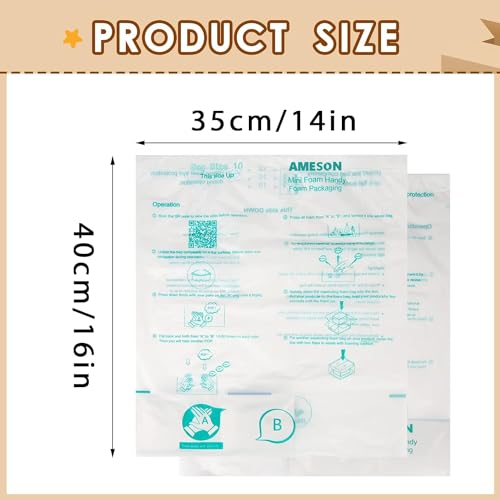 Thrseely Foam Bag For Shipping, 6PCS 20"x24" Expanding Foam for shipping Instant Pack Quick Expanding Foam Packaging Bags, Packing, Mailing and Shipping Solutions - Image 2