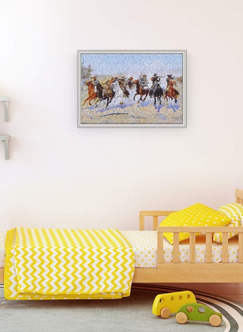 بازل تويز ألعاب أحجية الصور المقطوعة تساعد الأيدي: رعاة البقر الغربيين، للأطفال والعائلات، ألغاز ألغاز مثيرة للعقل - أكبر 29.5 بوصة × 19.6 بوصة - Image 3