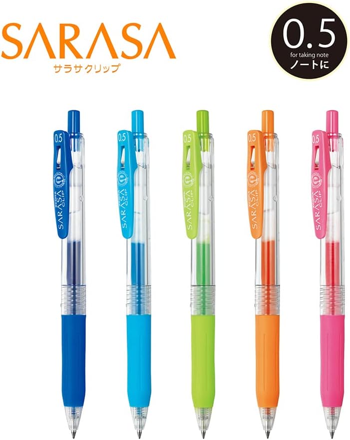 Zebra Technologies مجموعة أقلام حبر جل ZEBRA Sarasa Clip 0.5 مم - 5 ألوان زاهية - Image 2