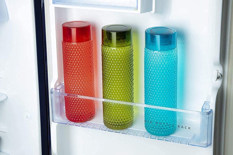 ATEVON Polyethylene Designer Water Bottles - Bubble Shape, Lightweight, Leak Proof, Unbreakable For School, Office, Home (Pack Of 3, Red, Green, Blue), 1000 ML - Image 2