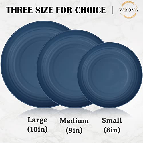 Wrova Wheat Straw Plates - 9 Inch Unbreakable Dinner Plates Set of 8 - Dishwasher & Microwave Safe Plastic Plates Reusable - Lightweight Plates for kitchen,camping (Colorful Series) - Image 3