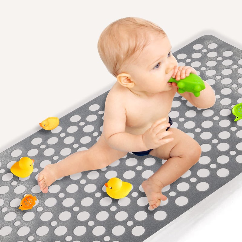 Bath Mat for Tub 30 x 17 inch Non Slip Bathtub Mat Machine Washable Shower Mat with Suction Cups Quick Drain Bathtub Mat for Bathroom