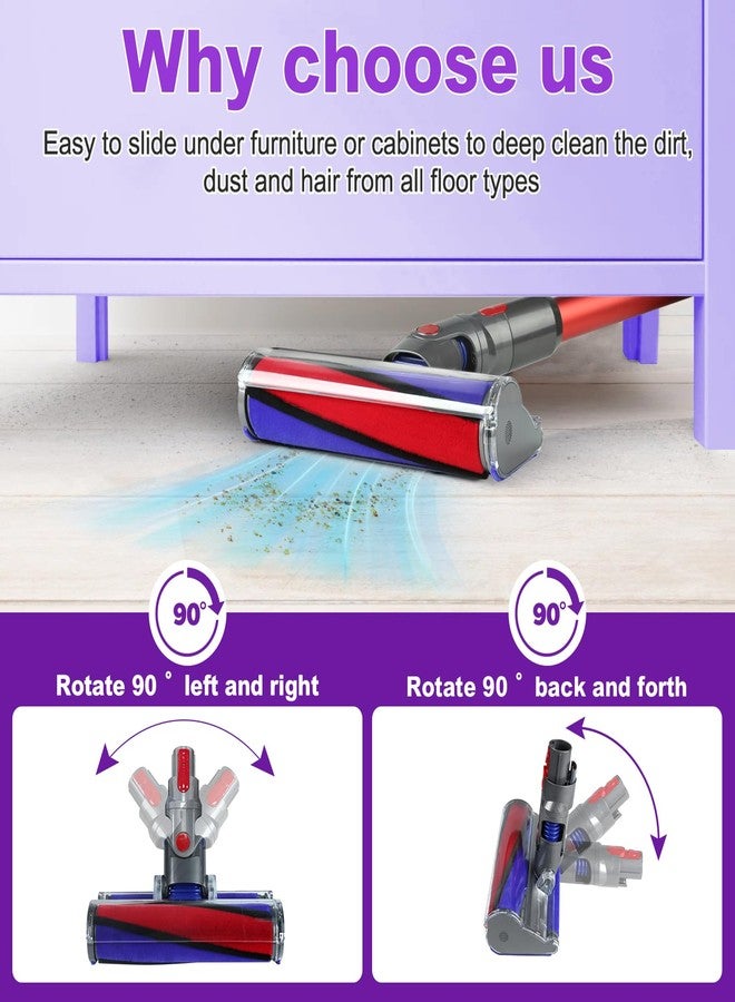 LhhTing Soft Roller Cleaner Head Compatible with Dy Son V10 V11 V15 V8 V7 Cordless Vacuum, Quick Release Fluffy Vacuum Head Replacement Attachments Parts Accessories for Hardwood, Vinyl Floor - Image 3
