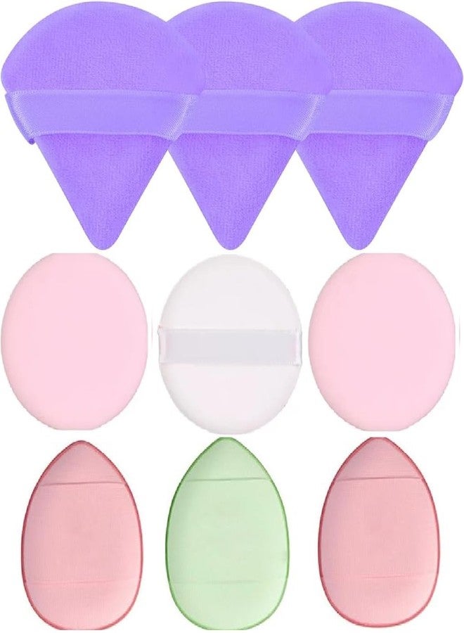 Gonegal 12 Pieces 4-Soft Face Triangle with 4-Round Makeup Puff, 4- Finger Soft Makeup Puff, for Loose Powder Body Cosmetic Foundation Sponges Makeup Tool Multicolors - Image 2