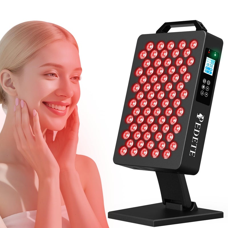 pedete Red Light Therapy for Face and Body, 630nm 660nm 810nm and 850nm Near Infrared Light Therapy Panel, 70 Dual Chip LEDs, High Power LED Light Therapy Device for Skin Care, Sleep, Pain Relief. M70 - Image 1