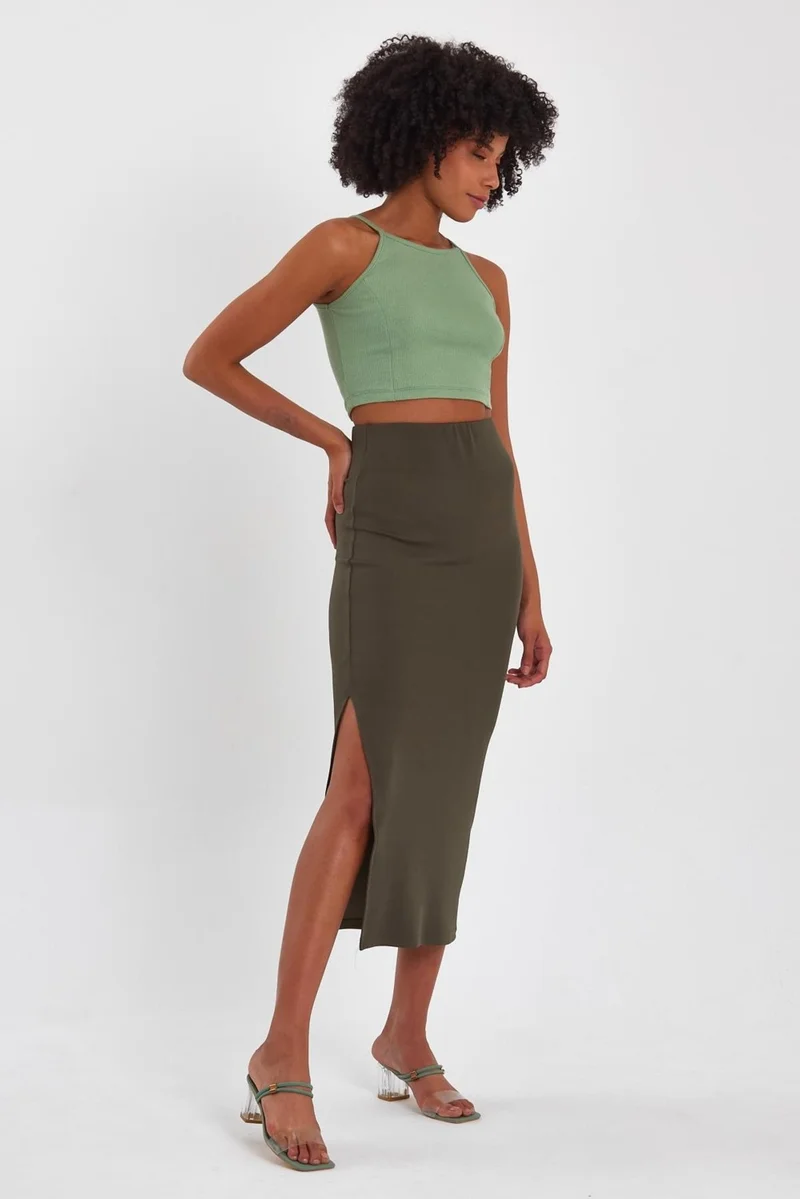 Alexander Gardi Long Pencil Skirt with Slit (B23-00129)