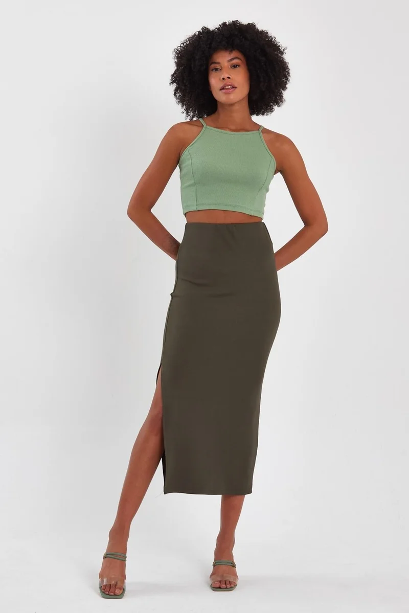 Alexander Gardi Long Pencil Skirt with Slit (B23-00129)