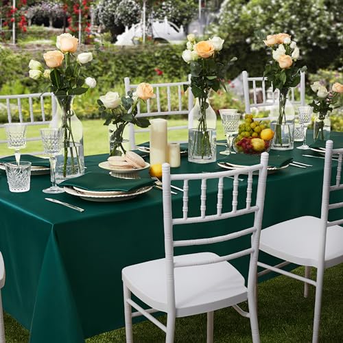 Counfeisly 1 Pack Satin Table Cover Silkly Soft Table Cloth, Satin Dining Table Cloths for Wedding Banquet Table Decoration, Dining Room, Indoor and Outdoor Use, 60 x 102 Inches, Blackish Green - Image 4