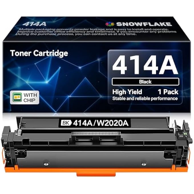 414A TONER CARTRIDGES COMPATIBLE 414A W2020A REPLACEMENT FOR HP COLOR PRO MFP M479FDN M479FDW M454DW M454DN M479 M454 (1 BLACK) - Image 1