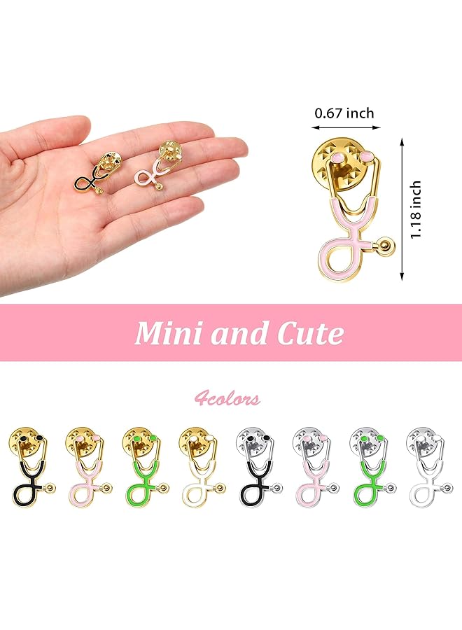 erorex Stethoscope Brooch Pins Doctor Nurse Stethoscope Enamel Lapel Pin Which Suitable For Medical Students Clothing Bags Women Men Children As A Gift 10Pcs - Image 4